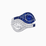 Load image into Gallery viewer, Art Deco Inspired Double Pear Shape Bypass Ring - Shahin Jewelry