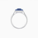 Load image into Gallery viewer, Art Deco Inspired Emerald Cut French-Cut Gemstone Halo Ring - Shahin Jewelry