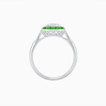 Load image into Gallery viewer, Art Deco Inspired Emerald Cut French-Cut Gemstone Halo Ring - Shahin Jewelry