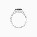 Load image into Gallery viewer, Art Deco Inspired Emerald Cut French-Cut Gemstone Halo Ring - Shahin Jewelry