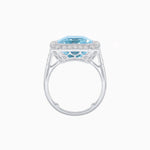 Load image into Gallery viewer, Art Deco–Inspired Emerald-Cut Gemstone Ring with Octagonal Diamond Halo - Shahin Jewelry