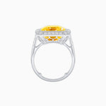 Load image into Gallery viewer, Art Deco–Inspired Emerald-Cut Gemstone Ring with Octagonal Diamond Halo - Shahin Jewelry