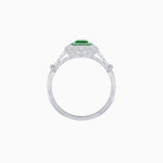 Load image into Gallery viewer, Art Deco Inspired Emerald - Cut Halo Mounting Ring - Shahin Jewelry
