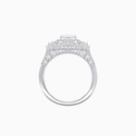 Load image into Gallery viewer, Art Deco Inspired Emerald Cut Halo Ring with Baguette Diamonds - Shahin Jewelry