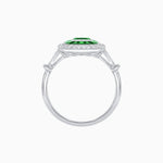 Load image into Gallery viewer, Art Deco Inspired Emerald Cut Halo Ring with Calibré Gems - Shahin Jewelry