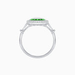 Load image into Gallery viewer, Art Deco Inspired Emerald Cut Halo Ring with Calibré Gems - Shahin Jewelry