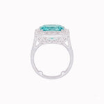Load image into Gallery viewer, Art Deco Inspired Emerald Cut Ring with Baguette Diamond Halo - Shahin Jewelry