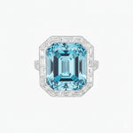 Load image into Gallery viewer, Art Deco Inspired Emerald Cut Ring with Baguette Diamond Halo - Shahin Jewelry