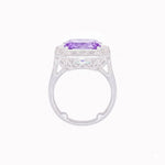 Load image into Gallery viewer, Art Deco Inspired Emerald Cut Ring with Baguette Diamond Halo - Shahin Jewelry