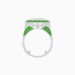 Load image into Gallery viewer, Art Deco Inspired Emerald Cut Ring with Calibré Gemstone Halo - Shahin Jewelry