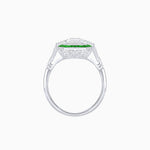 Load image into Gallery viewer, Art Deco Inspired Emerald Cut Ring with Customizable French - Cut Gemstone Accents - Shahin Jewelry

