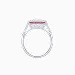 Load image into Gallery viewer, Art Deco Inspired Emerald Cut Ring with Customizable French - Cut Gemstone Accents - Shahin Jewelry
