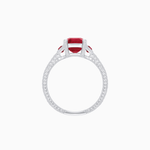 Load image into Gallery viewer, Art Deco Inspired Emerald Cut Ring with Customizable Gemstones and Hand - Engraved Shank - Shahin Jewelry