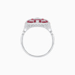 Load image into Gallery viewer, Art Deco Inspired Emerald Cut Ring with Diamonds and Gemstones - Shahin Jewelry
