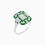 Load image into Gallery viewer, Art Deco Inspired Emerald Cut Ring with Diamonds and Gemstones - Shahin Jewelry
