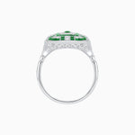 Load image into Gallery viewer, Art Deco Inspired Emerald Cut Ring with Diamonds and Gemstones - Shahin Jewelry