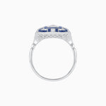 Load image into Gallery viewer, Art Deco Inspired Emerald Cut Ring with Diamonds and Gemstones - Shahin Jewelry
