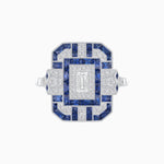 Load image into Gallery viewer, Art Deco Inspired Emerald Cut Ring with Diamonds and Gemstones - Shahin Jewelry
