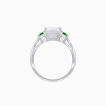 Load image into Gallery viewer, Art Deco Inspired Emerald Cut Three-Stone Ring with Tapered Baguettes - Shahin Jewelry