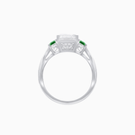 Load image into Gallery viewer, Art Deco Inspired Emerald Cut Three-Stone Ring with Tapered Baguettes - Shahin Jewelry