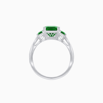 Load image into Gallery viewer, Art Deco Inspired Emerald Cut Three-Stone Ring with Tapered Baguettes - Shahin Jewelry
