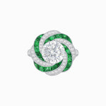 Load image into Gallery viewer, Art Deco - inspired Engagement Ring Swirl Design - Shahin Jewelry
