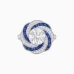Load image into Gallery viewer, Art Deco-inspired Engagement Ring Swirl Design - Shahin Jewelry
