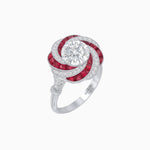 Load image into Gallery viewer, Art Deco - inspired Engagement Ring Swirl Design - Shahin Jewelry
