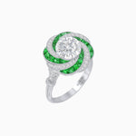 Load image into Gallery viewer, Art Deco - inspired Engagement Ring Swirl Design - Shahin Jewelry
