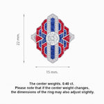 Load image into Gallery viewer, Art Deco - inspired Engagement Ring with Diamond, Gemstone - Shahin Jewelry
