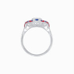 Load image into Gallery viewer, Art Deco - inspired Engagement Ring with Diamond, Gemstone - Shahin Jewelry
