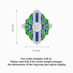 Load image into Gallery viewer, Art Deco - inspired Engagement Ring with Diamond, Gemstone - Shahin Jewelry
