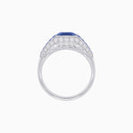 Load image into Gallery viewer, Art Deco Inspired Engagement Ring with Emerald Cut Blue Sapphire - Shahin Jewelry
