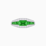 Load image into Gallery viewer, Art Deco Inspired Engagement Ring with Emerald Cut Gemstone - Shahin Jewelry
