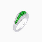 Load image into Gallery viewer, Art Deco Inspired Engagement Ring with Emerald Cut Gemstone - Shahin Jewelry
