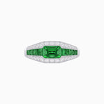 Load image into Gallery viewer, Art Deco Inspired Engagement Ring with Emerald Cut Gemstone - Shahin Jewelry
