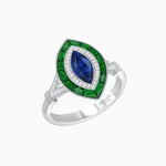 Load image into Gallery viewer, Art Deco Inspired Engagement ring with Gemstone - Shahin Jewelry
