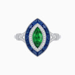 Load image into Gallery viewer, Art Deco Inspired Engagement ring with Gemstone - Shahin Jewelry
