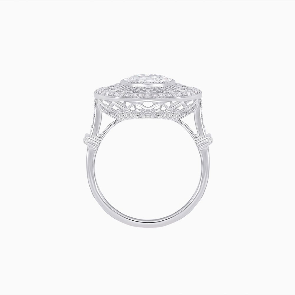 Art Deco Inspired Filigree Diamond Ring - Shahin Jewelry