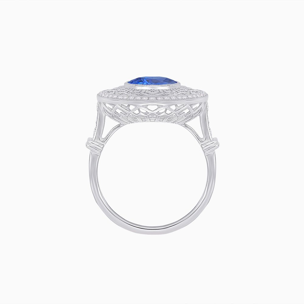 Art Deco Inspired Filigree Gemstone Ring - Shahin Jewelry