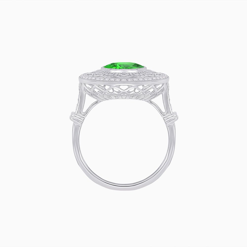 Art Deco Inspired Filigree Gemstone Ring - Shahin Jewelry