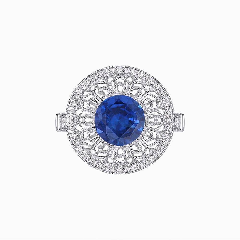 Art Deco Inspired Filigree Gemstone Ring - Shahin Jewelry