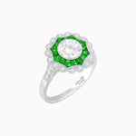 Load image into Gallery viewer, Art Deco Inspired floral Ring with Diamonds - Shahin Jewelry
