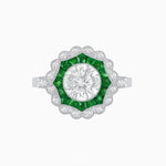 Load image into Gallery viewer, Art Deco Inspired floral Ring with Diamonds - Shahin Jewelry
