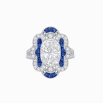 Load image into Gallery viewer, Art Deco Inspired Flourish Cocktail Ring with Diamond - Shahin Jewelry
