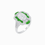 Load image into Gallery viewer, Art Deco Inspired Flourish Cocktail Ring with Diamond - Shahin Jewelry
