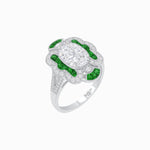 Load image into Gallery viewer, Art Deco Inspired Flourish Cocktail Ring with Diamond - Shahin Jewelry
