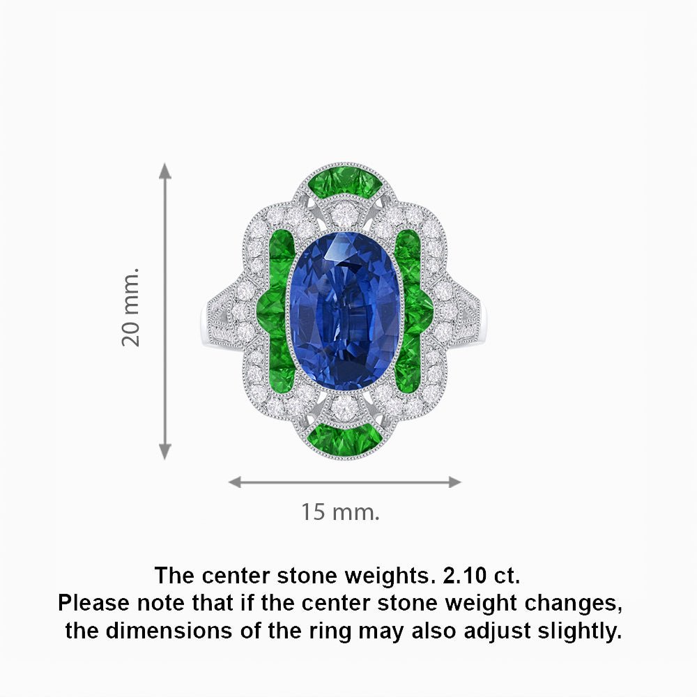 Art Deco Inspired Flourish Cocktail Ring with Gemstone - Shahin Jewelry