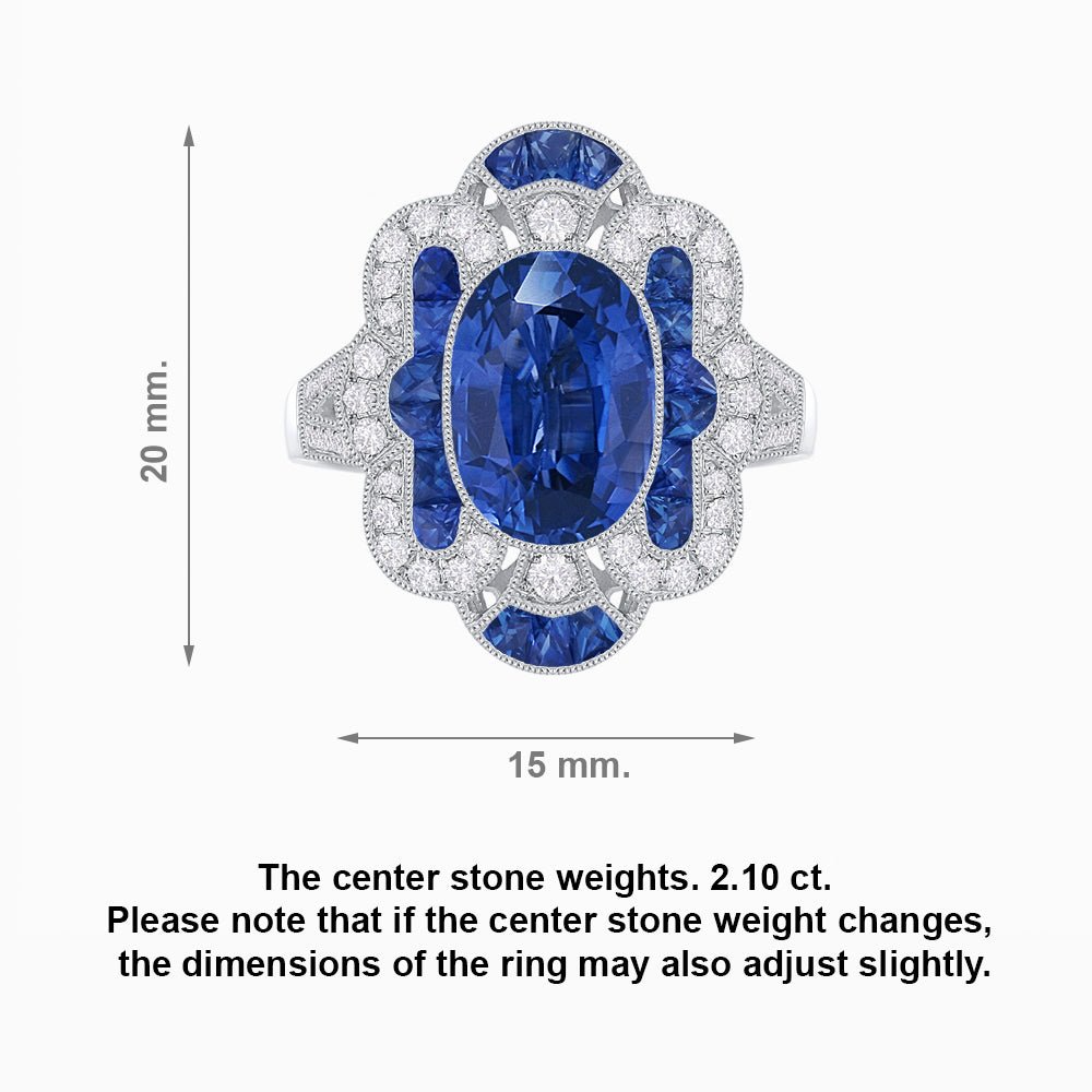 Art Deco Inspired Flourish Cocktail Ring with Gemstone - Shahin Jewelry