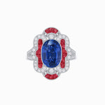 Load image into Gallery viewer, Art Deco Inspired Flourish Cocktail Ring with Gemstone - Shahin Jewelry
